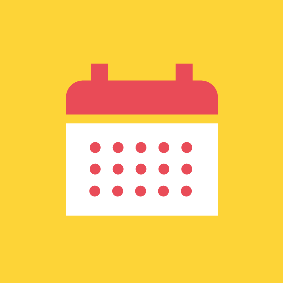 Icone calendrier jaune